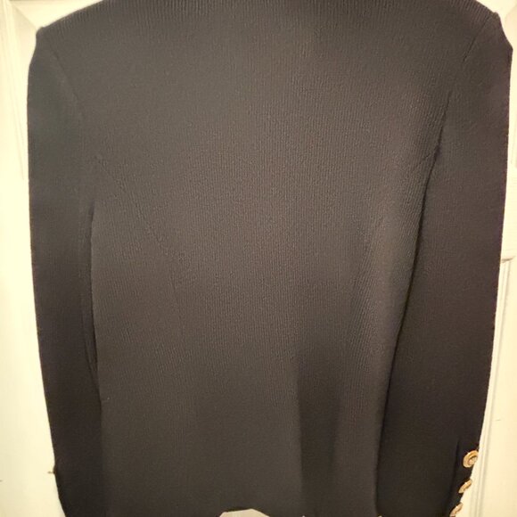 St John Basics Gently Pre-owned Elegant Black Women's Knit Blazer Size 8 - Picture 4 of 7